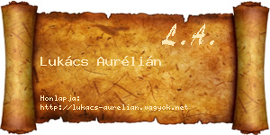 Lukács Aurélián névjegykártya